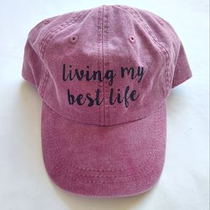 Living My Best Life magenta ball cap